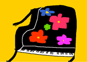 colorful piano painting